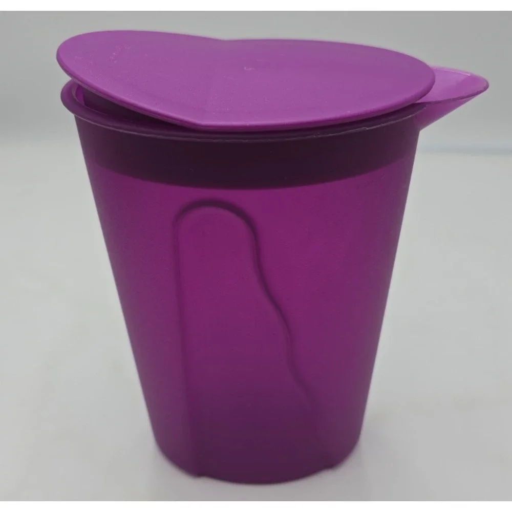 Vtg Tupperware Impressions Pitcher Purple Flip Lid Retro Kitchen Decor MCM 1L